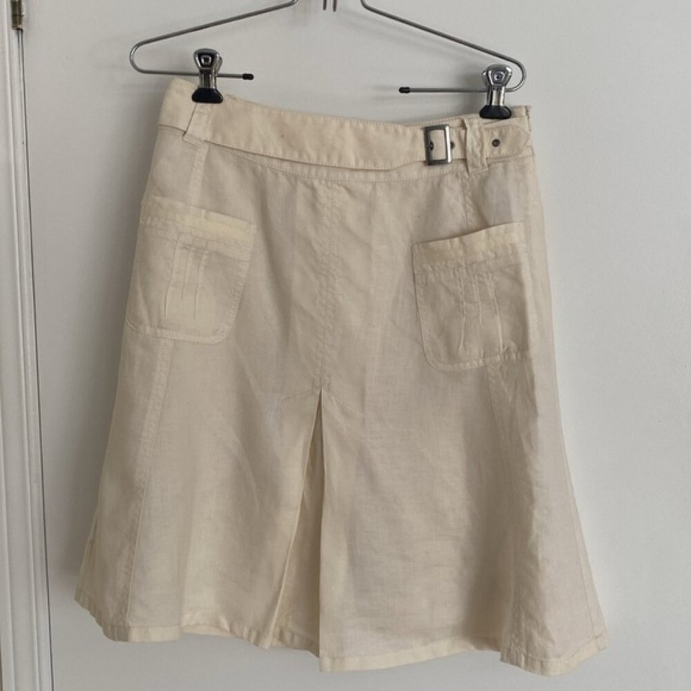 MEXX Size 6 fully lined sustainable Linen Creme coloured Summer Skirt